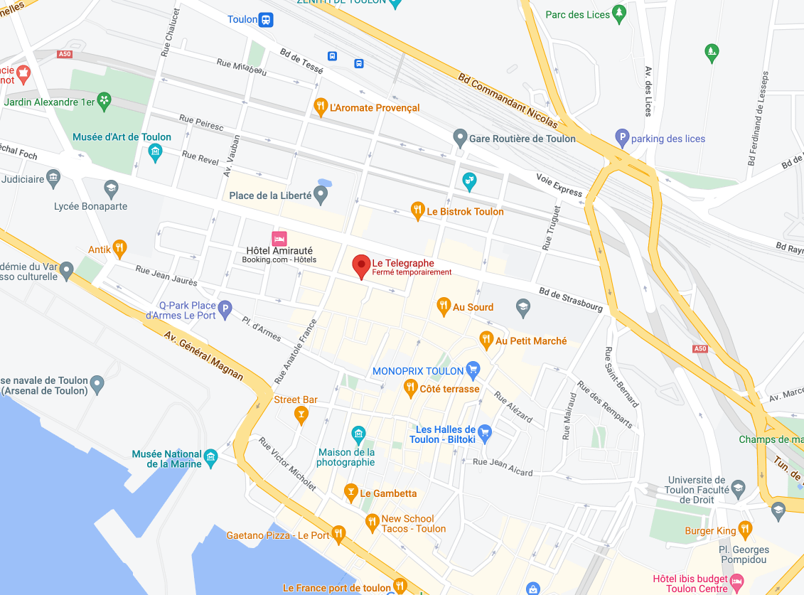 Plan acces le Telegraphe Toulon